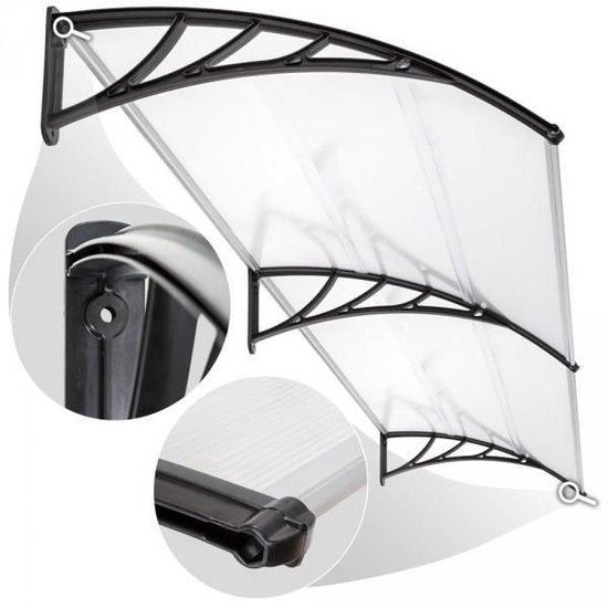 tectake® - auvent de porte - auvent de porte d'abri - polycarbonate - largeur 300 cm - 401267
