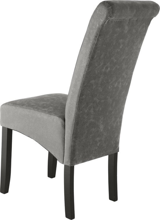 tectake® - 2 chaises de salle à manger avec assise ergonomique - gris marbré - 403627