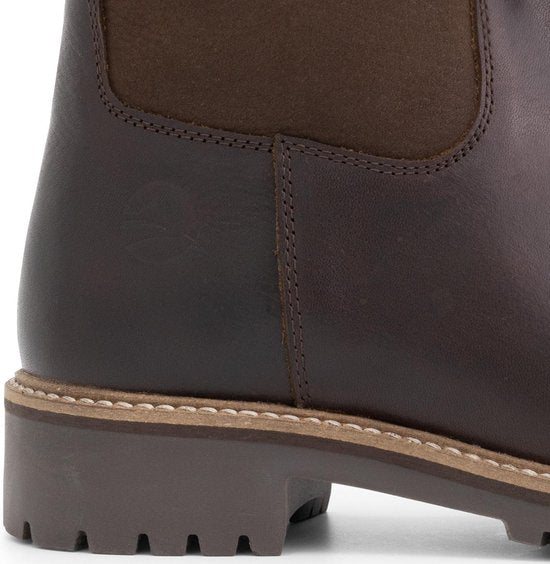 Travelin' Gyland Bottes en cuir pour dames - Bottes doublées de laine - Cuir marron foncé