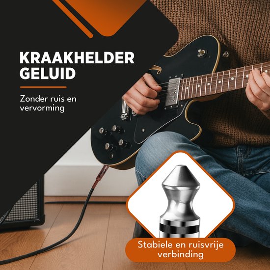 Finesse Guitar Cable PRO - 300 cm - Jack 6.35mm - Câble audio - Câble instrument - Câble guitare
