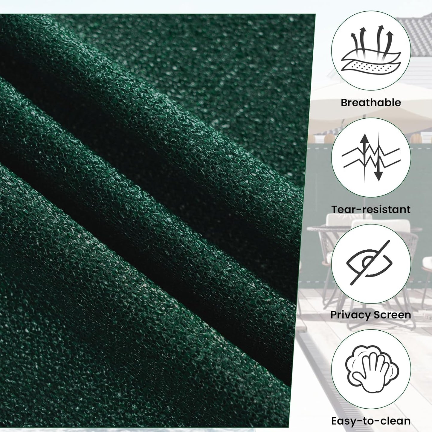 WOLTU Brise-vue - Brise-vue de balcon - Vert - 1 x 15 m
