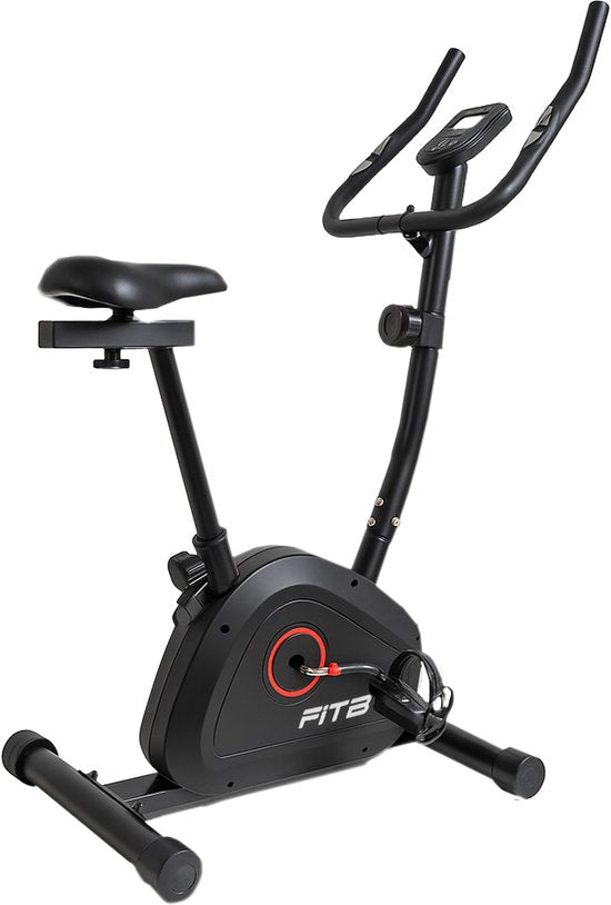Vélo d'exercice Fitby - Vélo d'exercice - Vélo d'exercice Fitness - 8 niveaux de résistance - Avec fonction cardio-fréquencemètre - 100 KG - Noir