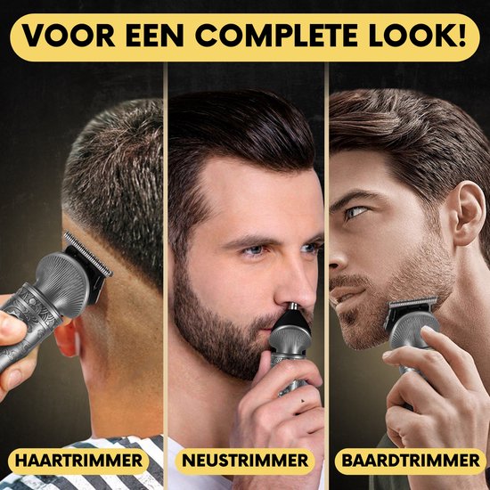 Tondeuse barbe homme 6-en-1 - Tondeuse pour barbe et corps - 6 accessoires inclus - Tondeuse corps homme - Tondeuse corps homme - Tondeuses - 0.5-15MM - Nez et oreilles - Multitrimmer - Hair Trimmer - Trim Device Beard Machine - Multigroomer