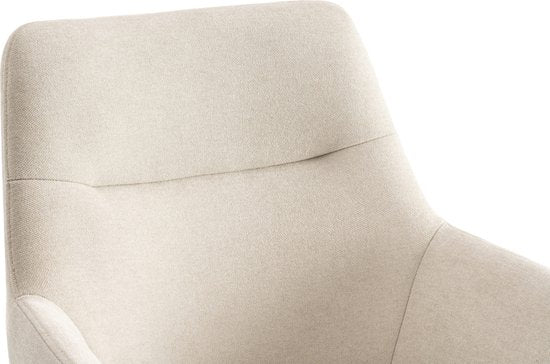 Furnihaus Chaise de salle à manger pivotante Olivia avec accoudoir Tissu beige