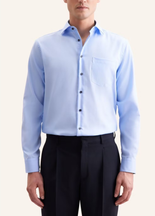 Seidensticker chemise de travail ajustée Kent - taille L - bleu clair - hommes