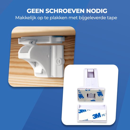 Roegaarden Child Lock Cupboards - Sécurité des armoires pour enfants - Aimant de sécurité pour enfants - 4 pièces