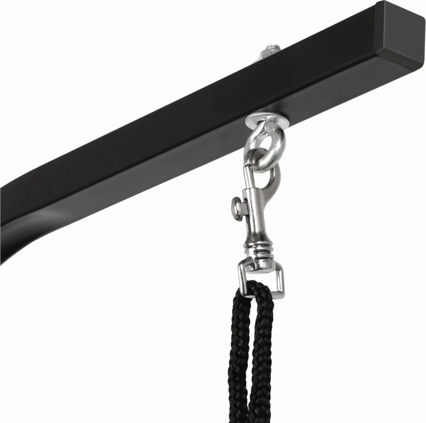 Yaheetech Table de toilettage pliante - équipée d'un support réglable en hauteur, d'une sangle de transport amovible et d'un plan de travail antidérapant - pour chiens et chats - métal noir et cuir PU - 80,5 x 46 x 76 cm