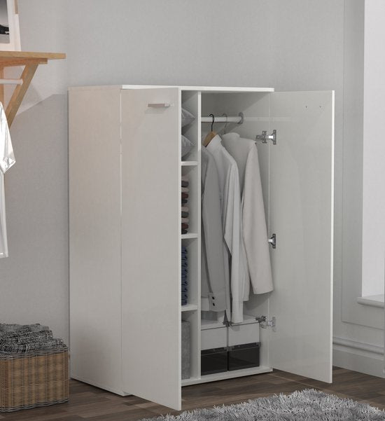 Armoire enfant - étagères et penderie - hauteur 120 cm