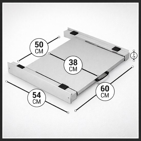 Vonia Spacer Lave-linge séchant - Kit empilable Lave-linge séchant - Universel - Plan de travail extensible - Blanc