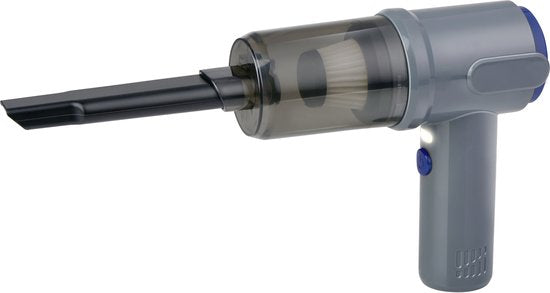 Aspirateur de voiture sans fil All Ride 36 W - Aspirateur à main avec 6 embouts - Aspirateur de voiture rechargeable via USB-C sans fil - Aspirateur de voiture avec fonction d'aspiration et de soufflage - Gris/Bleu