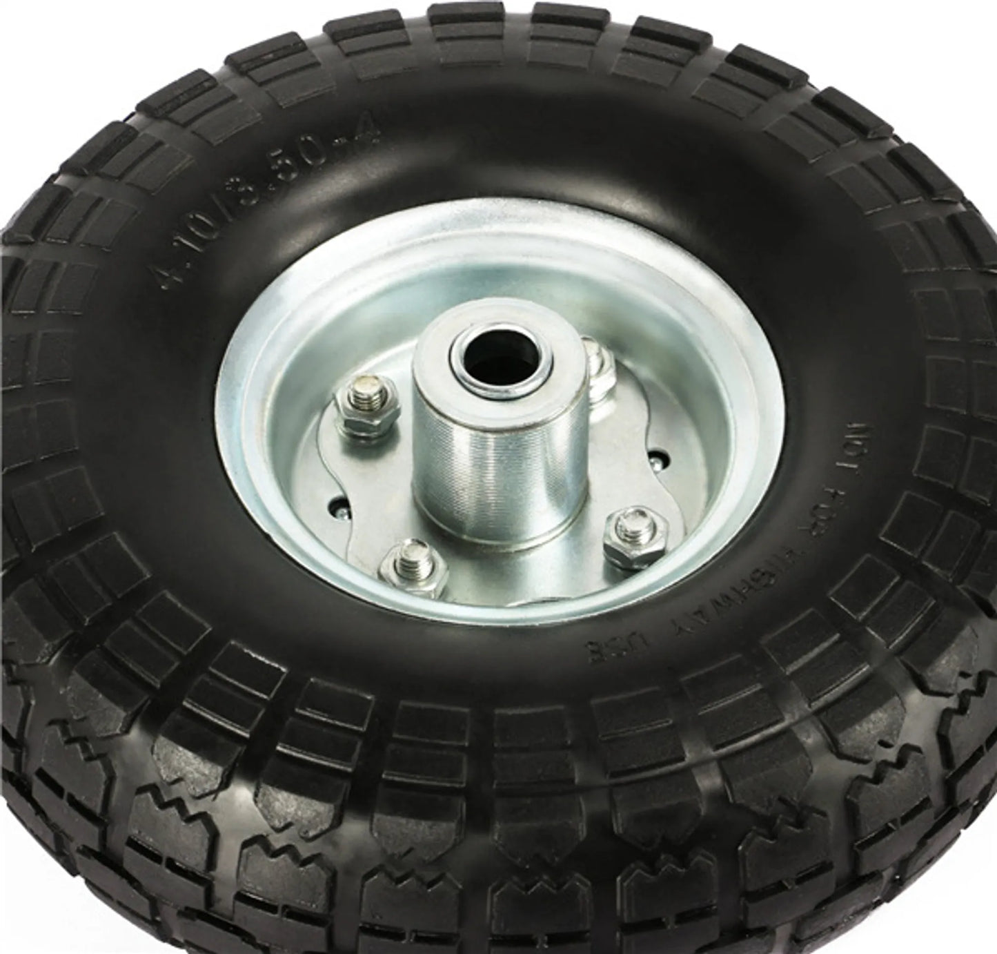 Yaheetech Roues de brouette Pneumatiques Lot de 4 - 25,5 x 25,5 x 8 cm - Avec jante en métal et profil en dents de scie et mécanisme de protection contre les fuites - Pour brouette et chariot de jardin - Caoutchouc noir et métal