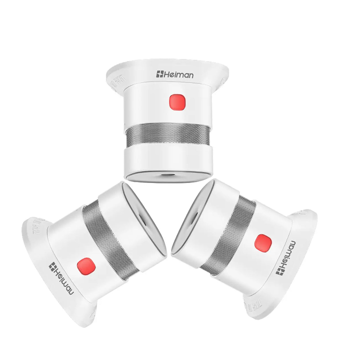Lot de 3 mini-détecteurs de fumée Heiman - Autonomie de la pile : 10 ans - Alarme de 85 dB