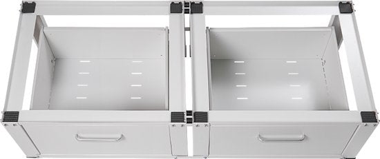 Vonia Machine à laver relevable - Double - Machine à laver et sèche-linge relevable - Machine à laver relevable avec tiroir - Armoire pour machine à laver - Conversion de machine à laver - Blanc