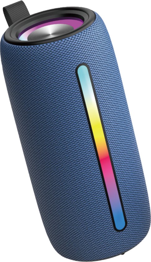 Denver Enceinte Bluetooth sans fil - Effets de lumière - Boîte à musique - AUX - Appairage TWS - BTL360 - Bleu
