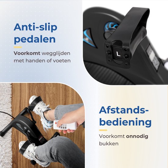 Safelife vélo fauteuil avec assistance électrique - vélo de bureau - pour les bras et les jambes - vélo fauteuil entraîneur de mouvement - pour personnes âgées ou en rééducation - vélo d'entraînement - noir