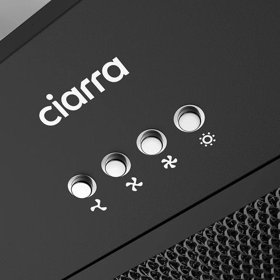 CIARRA CBCB6926A hotte aspirante encastrable 60 cm - 650 m³/h - noir - A+++