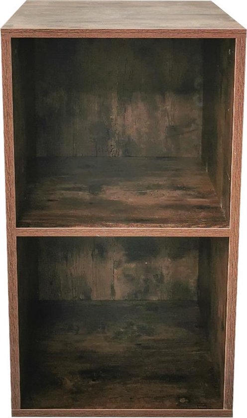 Meuble de rangement pour disques vinyles lp - rangement disques vinyles lp - bibliothèque - 2 étagères - noyer