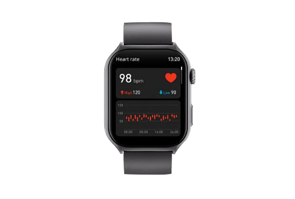Montre connectée Vlectro 2.0 - Rectangulaire - Écran HD de 2 pouces - Appels via Bluetooth - Noire