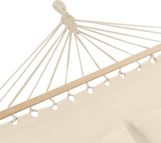 Tectake 2 personnes hamac Eden poteaux en bois de bouleau Beige
