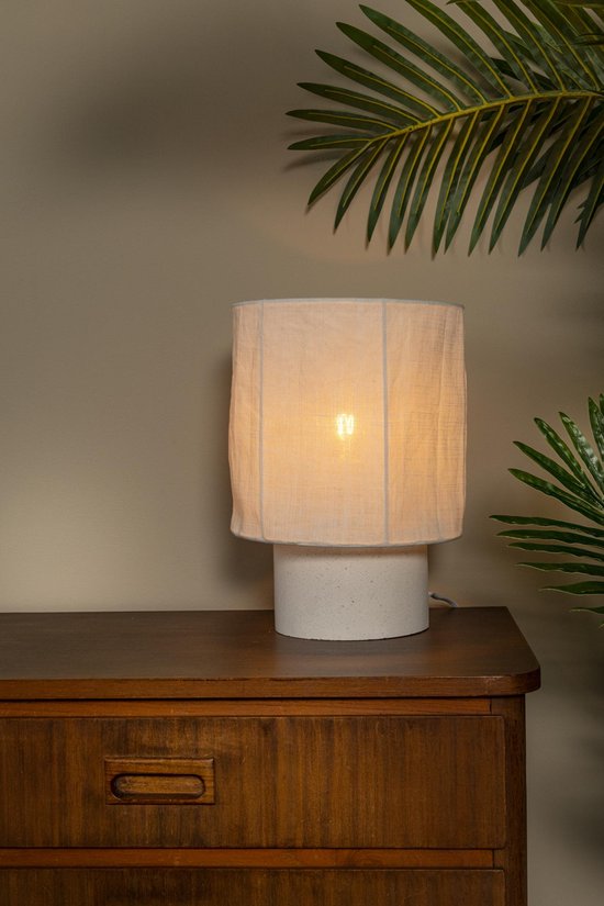 Lucide TISSAJA - Lampe de table - Ø 20 cm - 1xE14 - Blanc | Essential