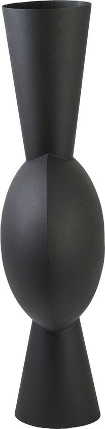 Vase Kavandu de Light & Living - Noir - 37,5 x 22 x 81 cm - Métal - Moderne - Vase à fleurs - Décoration d'intérieur - Vase décoratif pour le salon ou la chambre à coucher