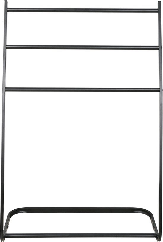 Niceey Porte-serviettes - 3 bras - Porte-serviettes - Porte-serviettes de salle de bains - Porte-serviettes sur pied - Métal - Feutres anti-rayures - Noir