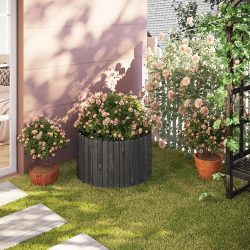 Clôture de jardin en bois flexible Woltu - Anthracite - 203 x 60 cm