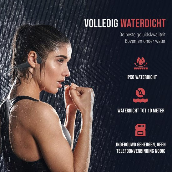 Tech Essentials Hydro X10 - Ecouteurs de sport - Sans fil - Oreille ouverte - IPX8 - 32GB - Ecouteurs à conduction osseuse - Ecouteurs - Course - Bluetooth