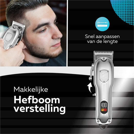 Beeperfect® Tondeuse à cheveux professionnelle sans fil pour hommes - Tondeuse à cheveux - Tondeuse à cheveux pour cheveux de tête - Tondeuse à cheveux - Tondeuse à nez incluse