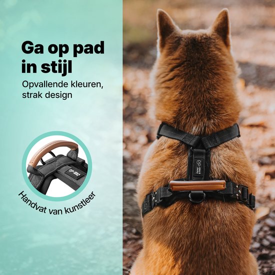 Harnais Jake et Jacky pour grands chiens - Harnais anti-traction - Harnais Y pour chien - Harnais pour chien - Noir - Taille L