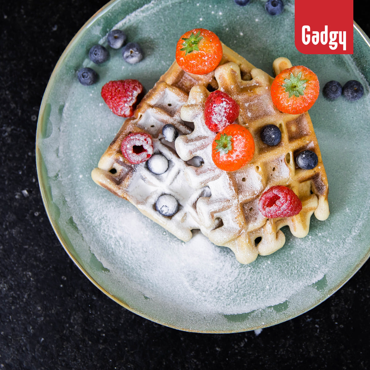 Gadgy Wafelijzer - Wafelmaker 2 Wafels per keer - Waffle Maker - Anti-Aanbaklaag - 1000 Watt - Regelbare Thermostaat