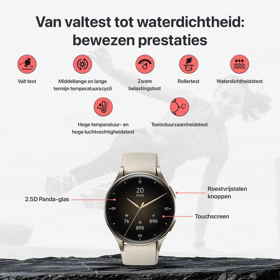 Otiume Zenith GTX05 – Montre connectée – Écran AMOLED 45 mm – GPS – Appels via Bluetooth – Or