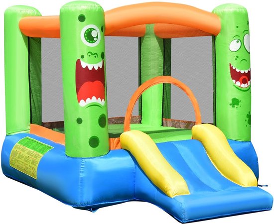 Coast Inflatable Bouncy Castle - Château gonflable - avec trampoline et toboggan - 270 x 203 x 173 cm - coloré