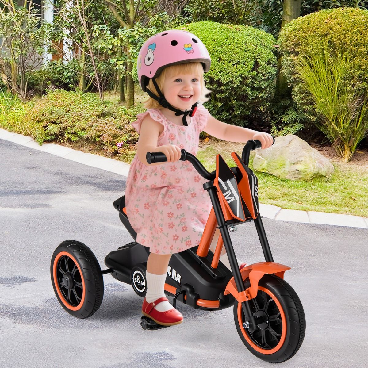 Tricycle pour enfants Coast - cadre triangulaire stable - limiteur de braquage - orange