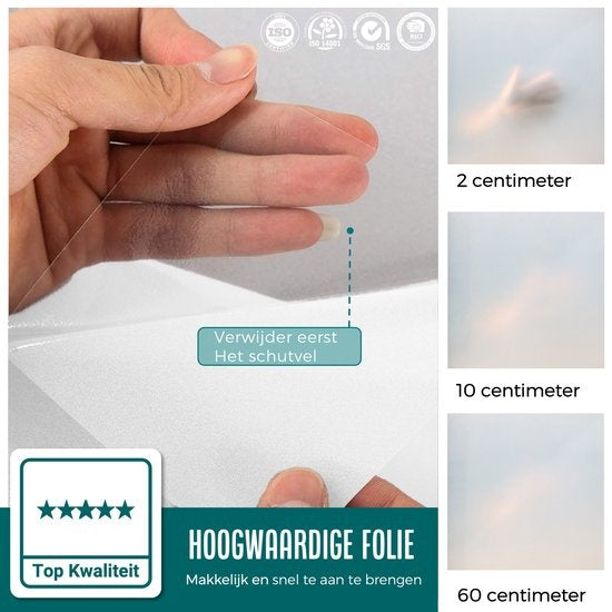 Homewell Film pour fenêtre HR++ 90x300cm - Solaire et isolant - Anti-vue - Statique - Verre laiteux - Avec treuil