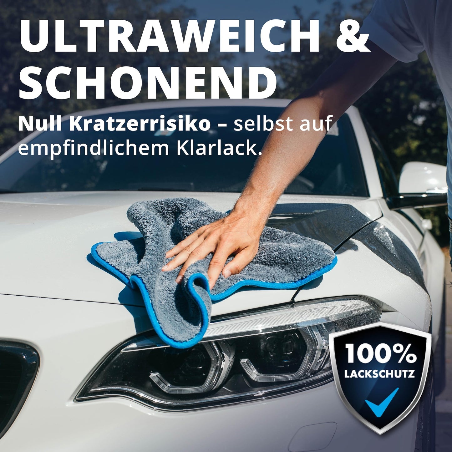 Licargo : lot de 2 chiffons en microfibre pour voiture - 1 100 g/m² - 40 x 40 cm - ne peluchent pas et n'abîment pas la peinture