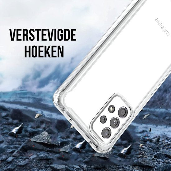 Coque Podec compatible avec le Samsung Galaxy A52 - Coque transparente pour téléphone - Coque antichoc avec 1 protecteur d'écran