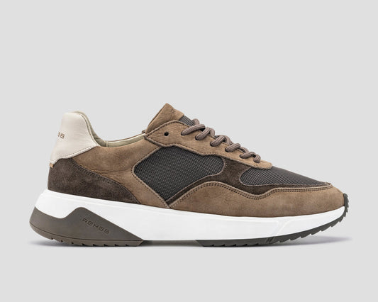 Baskets homme Rehab Booster Mix - Daim et mesh taupe - Taille 44 - Semelle caoutchouc confortable