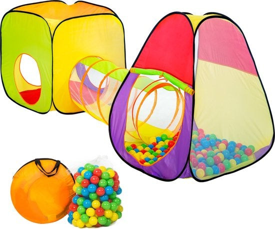tectake - Home Tente pour enfants - maison de jeux - tente de jeux - terrain de jeu 200 balles