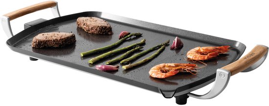 Boska Electric Grill Plate Pro - 35x56 cm Poignées en chêne - Plaque Teppanyaki