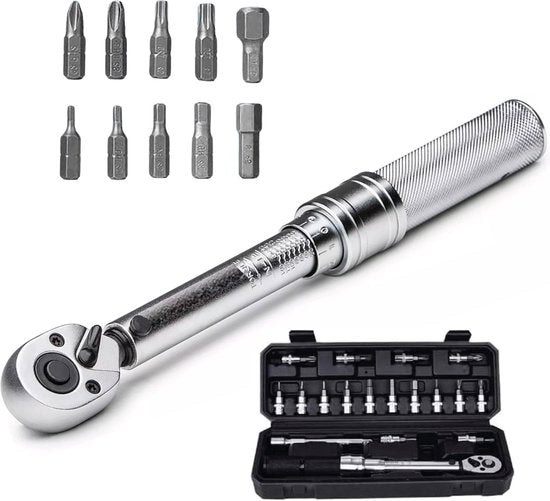 Clé dynamométrique 11 pièces - 2/24Nm - Vélo - Voiture - Outils pour vélo - Clé dynamométrique