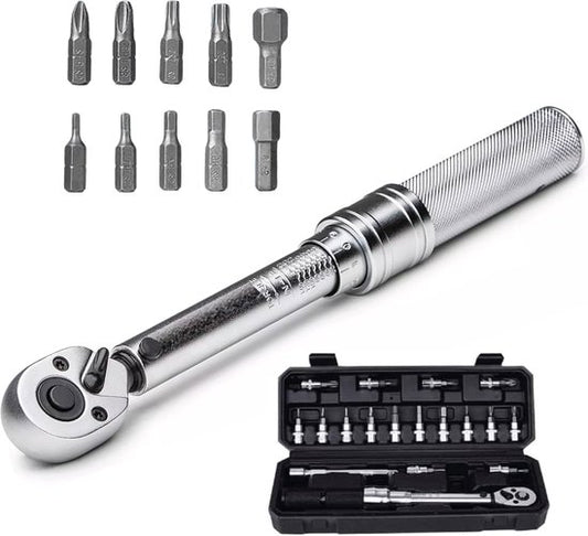 Clé dynamométrique 11 pièces - 2/24Nm - Vélo - Voiture - Outils pour vélo - Clé dynamométrique