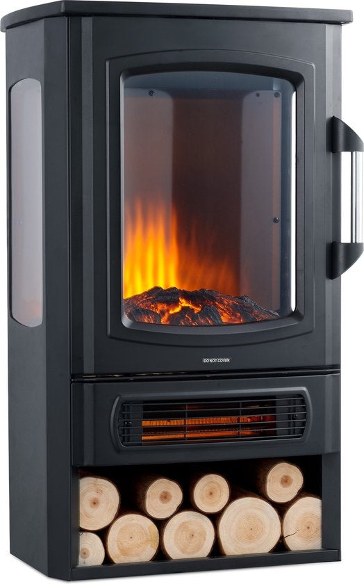 MOA Poêle électrique - Cheminée d'ambiance - Emplacement pour bois décoratif - EFS183C