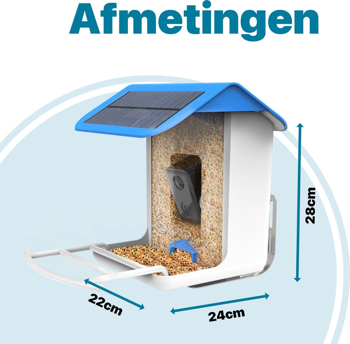 BOME - Mangeoire à oiseaux - Caméra et audio - Reconnaissance des oiseaux - Suspension de la mangeoire - Nourriture pour oiseaux