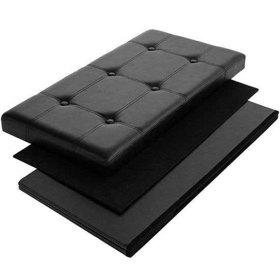 Banc de rangement Casaria - 80x40x40cm 100L Faux cuir - Noir