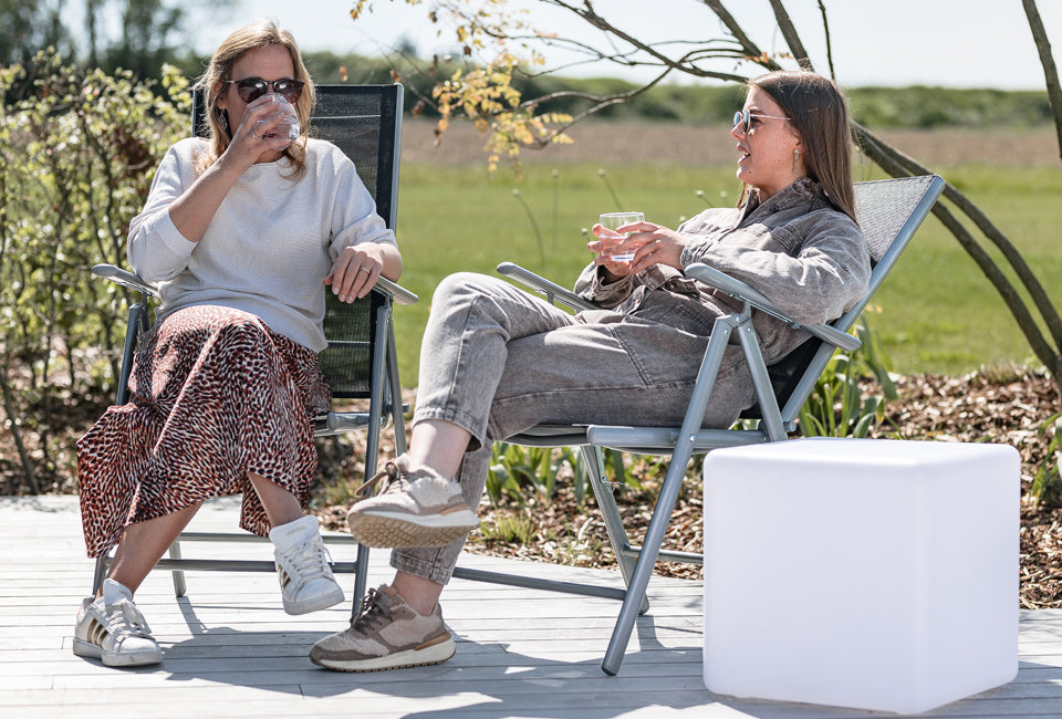 Chaises de jardin en aluminium Hortensus avec dossier réglable - 106x62x57cm