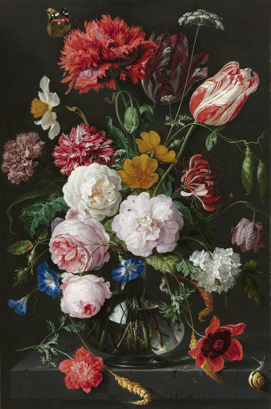 Rubye® Peinture au diamant adultes - Peinture au diamant enfants - Peinture au diamant paquet complet - Fleurs dans un vase - 30x40cm