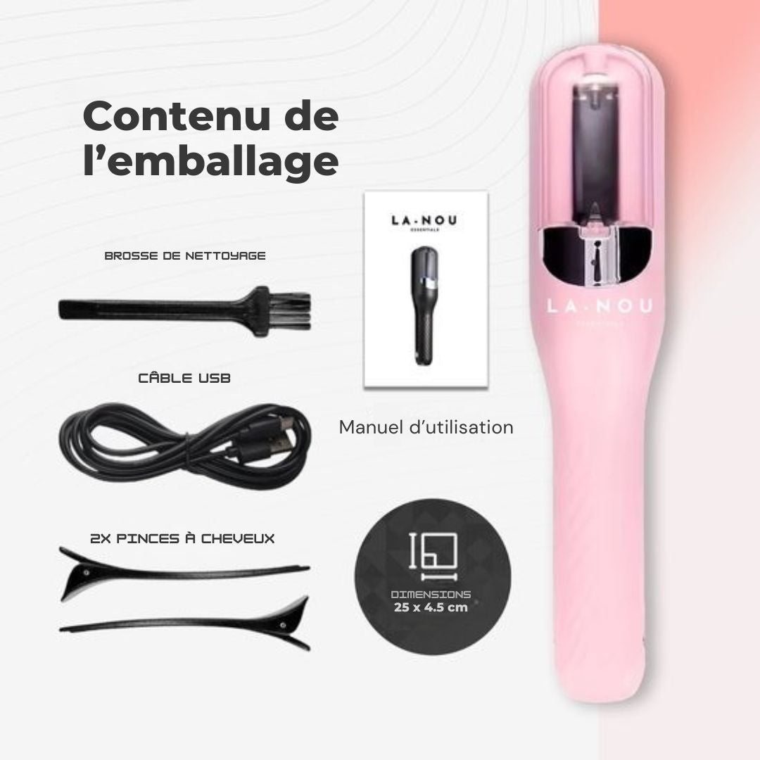 Epilateur pour cheveux fourchus - La Nou® Split Remover 4 - Accessoires inclus - Rose