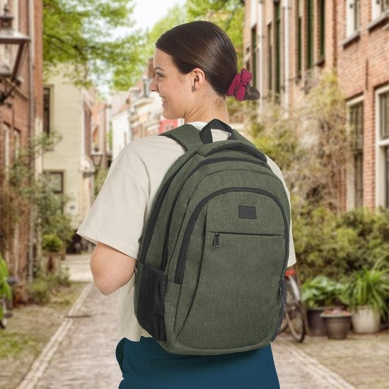 TRVLMORE Sac à dos - 28L - 15.6 inch - Sac à dos pour ordinateur portable - Sac d'école - Unisexe - Vert résistant aux éclaboussures