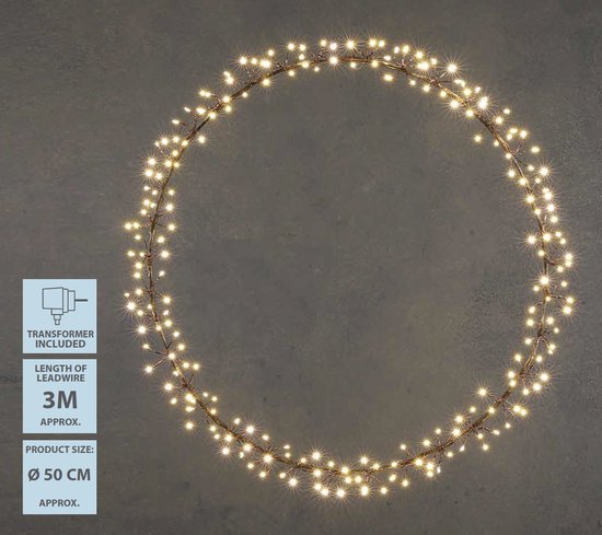 Luca Lighting Couronne lumineuse avec éclairage LED blanc chaud - Ø50 cm - Noir
